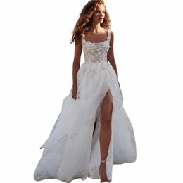 exquisite Lace Applique New Wedding Dres Mermaid Off The Shoulder Sleevel High Slit Sexy Backl Bride Gowns Custom Made Q3fE#