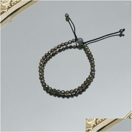 Beaded Strand Lii Ji Real Stone Pyrite Labradorite Friendship Bracelet 15-22Cm Drop Delivery Jewellery Bracelets Otvag