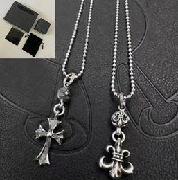 20 style Designer Silver cross Chains Pendant Necklaces for men and women Luxury Brand trend personality punk cross style Lovers gift cool hip hop rock Jewellery