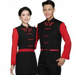 hotel Kitchen Waiter Uniform Women Western Restaurant Waitr Uniform Tea House Satff Overalls Women Coffe Shop Work Wear E09f#