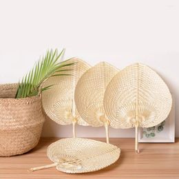 Decorative Figurines 1PC Bamboo Weaving Hand Fans Handmade Heart Shaped DIY Raffia Summer Fan Wind Cooling Tools Chinese Wall Arts Home