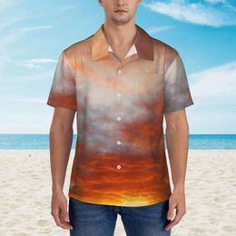 Men's Casual Shirts Colourful Cloud Beach Shirt Inspirational Sunrise Hawaiian Men Retro Blouses Short Sleeve Y2K Funny Graphic Clothes