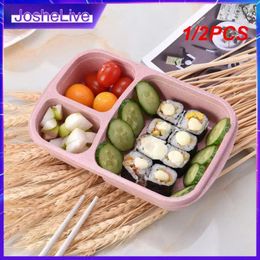 Dinnerware 1/2PCS Microwave Bento Lunch Box Healthy Wheat Straw Picnic Fruit Container Storage Kids School Adult Office