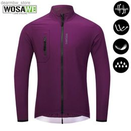 Cycling Jackets WOSAWE Men Windproof Waterproof Reflective Cycling Jacket MTB Bicycle Long Sleeve Windbreaker Outdoor Sports Bike Coat Jersey24329