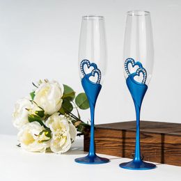 Wine Glasses 2PCS/Set Gold Wedding Champagne Toasting Glasss For Bird And Groom Party Dessert Glass Gift Marriage Couple Cake Table Decor