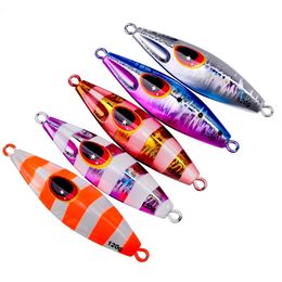 5Pcs/Set 30g60g80g100g120g Luminous Jigging Fishing Lure Metal Jig Spoon Pesca Shore Lures Fish Tuna Bait Saltwater Sea 240315