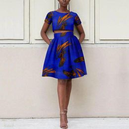 Work Dresses Afripride African Women Super Short Top With Sexy Skirt Casual Style Set A2326004