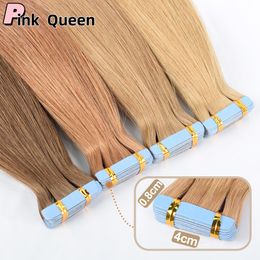 Black gold brown long straight hair new fashion human film natural traceless hair extensions tape in human hair Europe and America fashion hair Colour