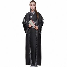 new Chinese Folk Dance Straight Cloak Clothing Hanfu Women Ancient Costume Chivalrous Knight Errant Female Scholar. w6bW#