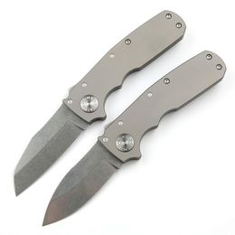 Top Quality CK7802 Shark Cub Flipper Folding Knife S35VN Stone Wash Blade CNC TC4 Titanium Alloy Handle Ball Bearing EDC Pocket Knives Outdoor Tools