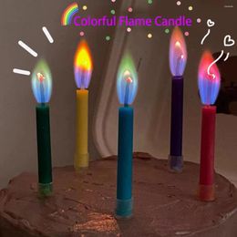 Party Supplies 6PCS Multicolored Colored Colorful Flame Candles Wedding Birthday Cake Decoration For Children Kids