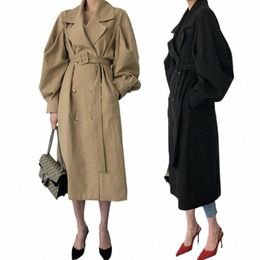 Elegante Frauen Trenchcoat 2019 Neue Herbst Doppel Breated Oversize LG Mantel Dame Streetwear Koreanische Outwear Runway Windjacke k9ne #