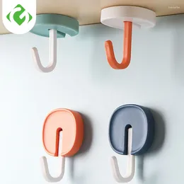 Hooks 4PCS For Hanging Bathroom Self Adhesive Punch Free Door Wall Hook Hanger Suction Kitchen Storage Towel