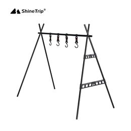 Shanqu Camping Triangle Storage Rack Outdoor Aluminium Alloy Side Storage Rack Picnic Snow Bowl Support Hook