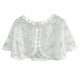 girls Bolero Capelets for Wedding Lace Cape Shrug Cardigan Shawl Wraps with Floral Embroidery for Formal Party Dr S4DG#