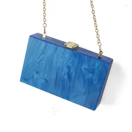 Evening Bags 2024 Brand Designer Golden Acrylic Bag Luxury Women Wedding Party Prom Clutch Purse Trendy Dress Crossbody Handbags