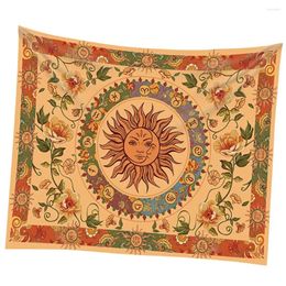 Tapestries Sun Moon Tapestry Decor Festival Party Wall Hanging For Room And Pattern Blanket Brushed Fabric Office
