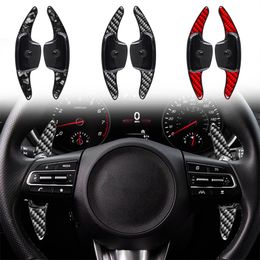 For Kia K3 Forged Red Black Carbon Fibre Shift Paddle Accessories Steering Wheel Central Control Modified Interior Sticker Shifter Extender 19-23