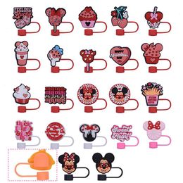 girls childhood mouse duck silicone straw toppers accessories cover charms Reusable Splash Proof drinking dust plug decorative 8mm/10mm straw party