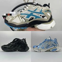 7.0 Track Runners Luxury Men Brand Designer Shoes Women Graffiti White Blue Orange Black Multicolor Mens Trainers Big Size Sneakers 35-46 60C5