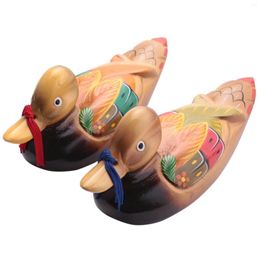 Bowls Cute Chinese Wooden And Duck Decorations Interior Bedroom Room Decoration 2PCS