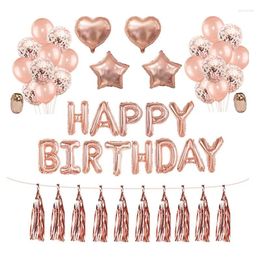 Party Decoration 1Set Happy Birthday Balloons Rose Gold Letter Foil Kids Adult Decorations