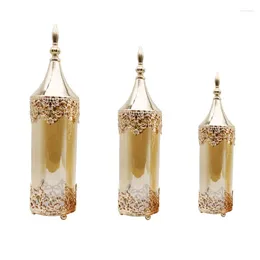Storage Bottles Nordic Amber Metal Glass Jar Clear Candy Sugar Tank Luxury Tabletop Decor Home Accessories