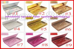 NEW 30 models whole square false eyelash packaging box fake 3d mink eyelashes boxes faux cils magnetic case lashes empty box3557040
