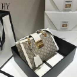 Designer Luxury women Shoulder Bag G Padlock Small Chain Shoulder Bag Coated Canvas 498156 White Brown 7A Best Quality