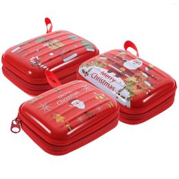 Storage Bottles 3 Pcs Cartoon Tinplate Coin Purse Gift Bags For Xmas Decorative Candy Decorate Purses Key