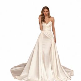 molightshadow Wedding Dr for Women Sweetheart Sleevel Bridal Gowns Detachable Train Mermaid Brides Dres Vestido F9Ku#