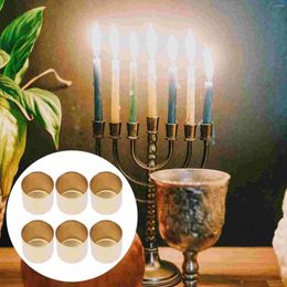Candle Holders 6 Pcs Cup Tea Lights Holder Dinner Candlestick Dripping Water Iron Container