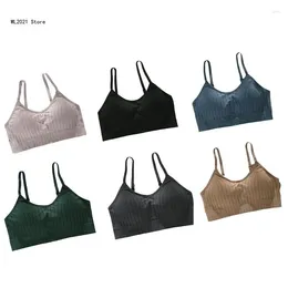 Camisoles & Tanks Women Seamless Push Up Bra Ribbed Striped Wirefree Padded Bralette Underwer Vest