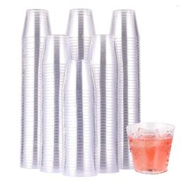 Disposable Cups Straws 10PCS Transparent Plastic Cup Ps Aviation 9 Oz Foreign Wine Kitchen Cake Fruit Juice Drink