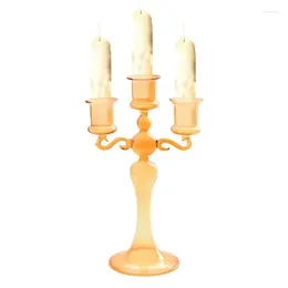 Candle Holders 3 Arms Candelabra Elegant Clear Glass Stands With Branches For Holder Centerpiece Dining