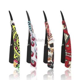 Electric Shavers 3D Painted Shaver Stainless Steel Straight Edge Razor Personalised Graffiti Mens Gift Manual Folding Haircut Beard Knife Y0610 240329