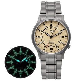 BERNY Quartz Watch AR Coating Sapphire Sport Wristwatch Luminous VH31 Waterproof 5ATM vintage pilot for Men 240315