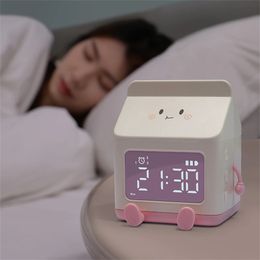 Creative Milk Carton Electronic Alarm Clock For Students Mini Timing Cute Childrens Cartoon Bedroom Wake Up Alarm Clocks 240326