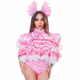 2023 Hot Selling Pink Beautiful Chest High Cut Mesh Skirt Cosplay Maid Uniform Skirt Customizati 63Qc#