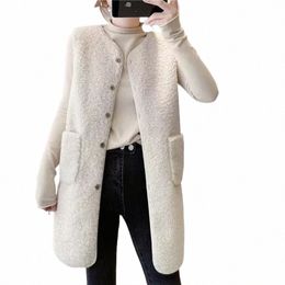 mid-length Faux Fleece Vest Women Wool Blend Coat Spring Sleevel Jacket Casual Chalecos Korean Waistcoat Loose Teddy Casaco o9eO#