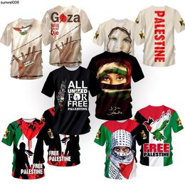 Free Palestine 3d Digital Printing Overseas Loose Round Neck for Sale in Various Countries