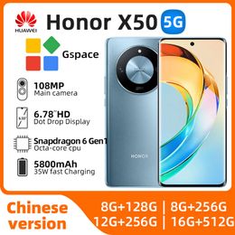 Honour Honour X50 5G Mobile Phone 6.78inches 5800mah Battery 108 MP Main Camera Amsnapdragon 6 Gen 1 OLED Original Used Phone