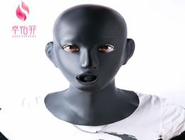 Woman Latex Mask Rubber Unisex Hood with Red Mouth Teeth Lip Facing Sheath Bdsm Sex Toys for Couples Adult Games Bdsm Mask1736991