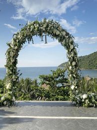Supports Gardening Wedding Outdoor Arch Iron Wedding Flower Stand Metal Wedding Arch Garden Climbing Plant Support Trellis Arch