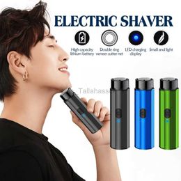 Electric Shavers Men Mini Electric Shaver Face Beard Trimmer USB Charging with Digital Display Portable Beard Razor Cordless Travel Razor 240329