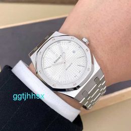 Classic AP Wristwatch Royal Oak Series 15400ST.OO.1220ST.02 White Mens Chronograph Fashion Leisure Business Sports Watches