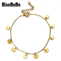 Anklets Vintage Stainless Steel Tassel Foot Chain For Women Summer Beach Barefoot Yoga Jewelry
