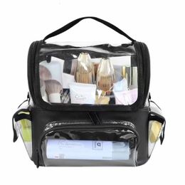 PVC Womens Bags Salon Makeup Tool Backpack Hairdressing Storage Transparent Waterproof Travel Bag Barber Accessories Toiletry 240328