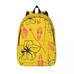 Backpack Men Women Large Capacity School For Student Universal Summer Hawaiian Flower Bag