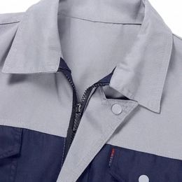 sleeve Factory Workers With Shirt Short Pocket Uniform Work Workshop Workwear Zipper Mechanic Repair Mens Costume Jacket Clothes O7B3#